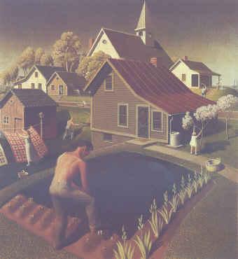 Grant Wood Spring in Town Germany oil painting art